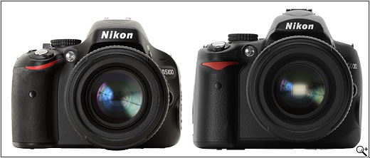 Nikon D5100 vs Nikon D5000 - Front View