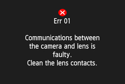 List of Error Message Canon EOS DSLR