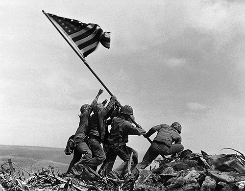 Raising the flag on Iwo Jima by Joe Rosenthal
