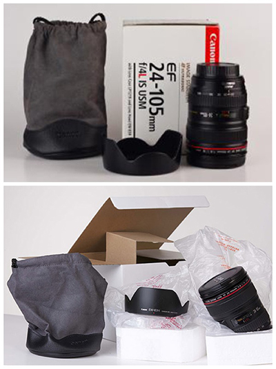 Standard and White Box lens package