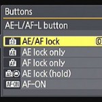 AE-L and AF-L Buttons Menu