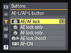 AE-L and AF-L Buttons Menu