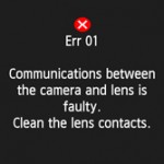 List of Error Message Canon EOS DSLR