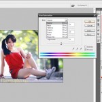 Selective color photography – Hue and saturation menu