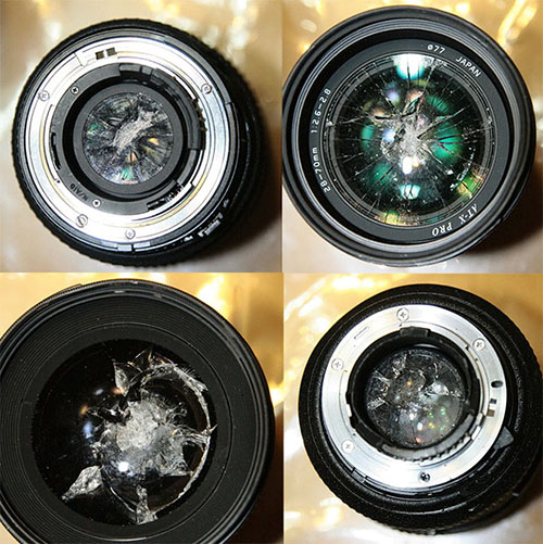 Nikon lenses smashed