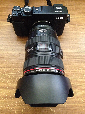 Fuji Xe-1 with Canon EF 24-105mm L