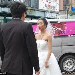 The bride was deliberately wearing a makeup that made her look like an old woman